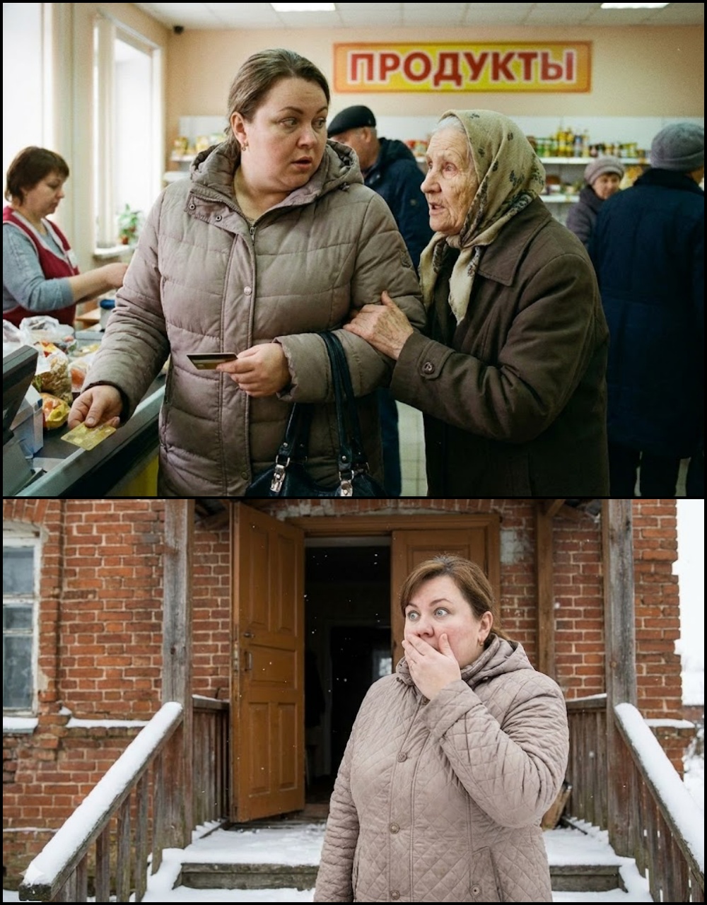 U redu u prodavnici, platila sam za staricu, a ona tiho šapnula: „Kada muž ode na noć, ne diraj sneg na dvorištu.” Nasmejala sam se, ali te večeri nisam čistila dvorište. A ujutro, izlazeći na terasu, ostala sam zapanjena onim što sam videla… 😲😲😲 - featured image