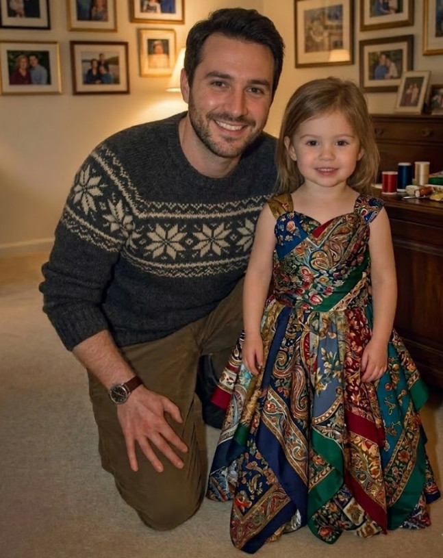 Sašio sam haljinu za školsku svečanost moje ćerke od svilenih marama moje preminule žene — jedna žena ju je direktno ismejala u sali. - featured image