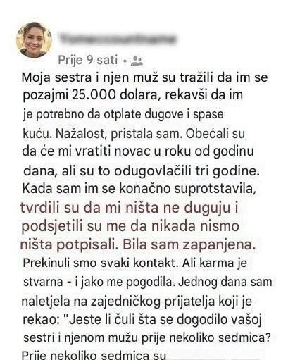 Pozajmila je sestri novac da spasi kuću, a onda saznala bolnu istinu o porodici - featured image Pozajmila je sestri novac da spasi kuću, a onda saznala bolnu istinu o porodici - featured image