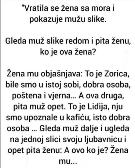 “Vratila se žena sa mora i pokazuje mužu slike” - featured image “Vratila se žena sa mora i pokazuje mužu slike” - featured image